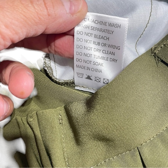 Tronjori Women's Small Green Wide Flare Leg Dress Pants High Waist Palazzo Pants - Picture 9 of 11